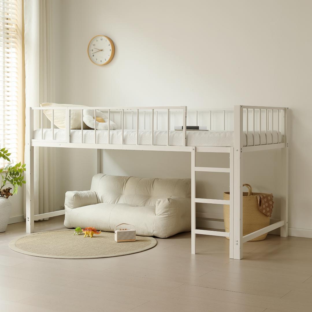 限定価格！ロフトベッド スチール製 左右入れ替え 子供部屋に適用