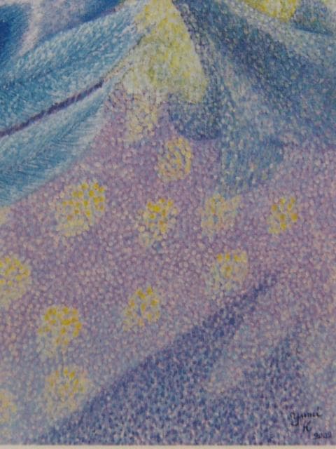 貴嶋ユミ、【昇】、希少な画集画、新品高級額・額装付、状態良好