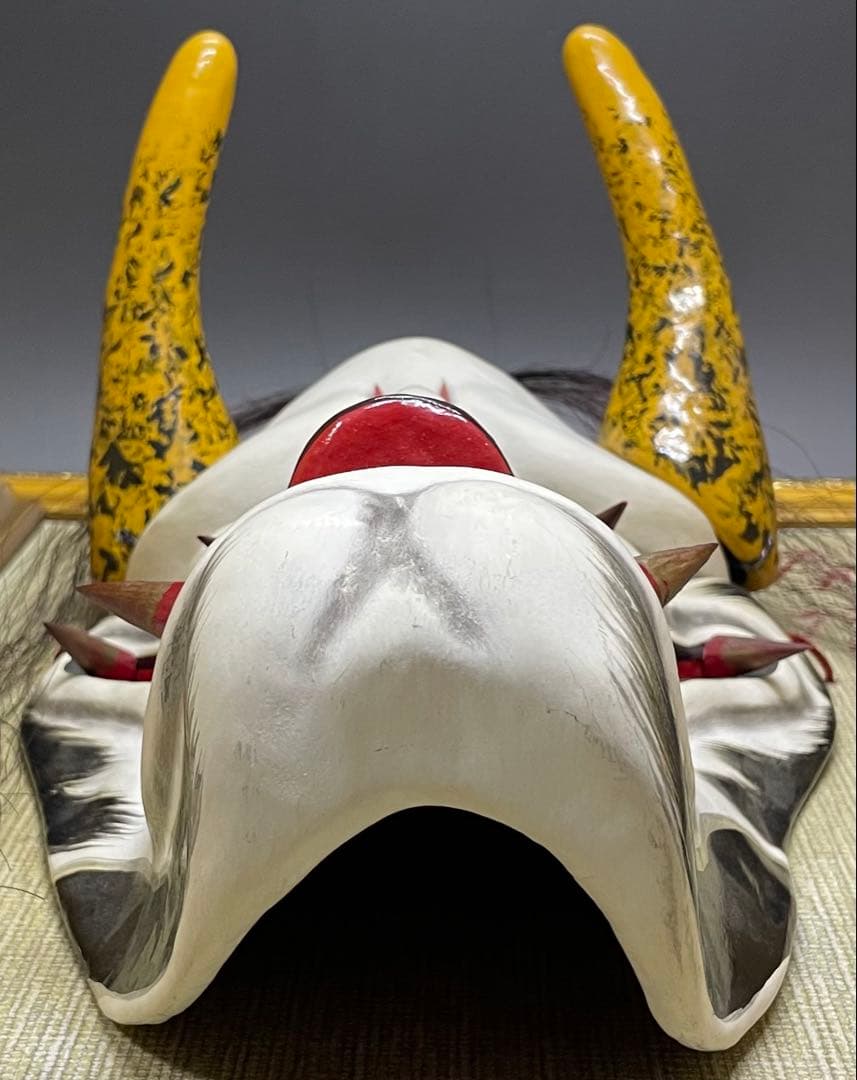 石見神楽面 石見神楽 石州和紙 在銘 作家作品 魔除け 健康長寿 Lw7613