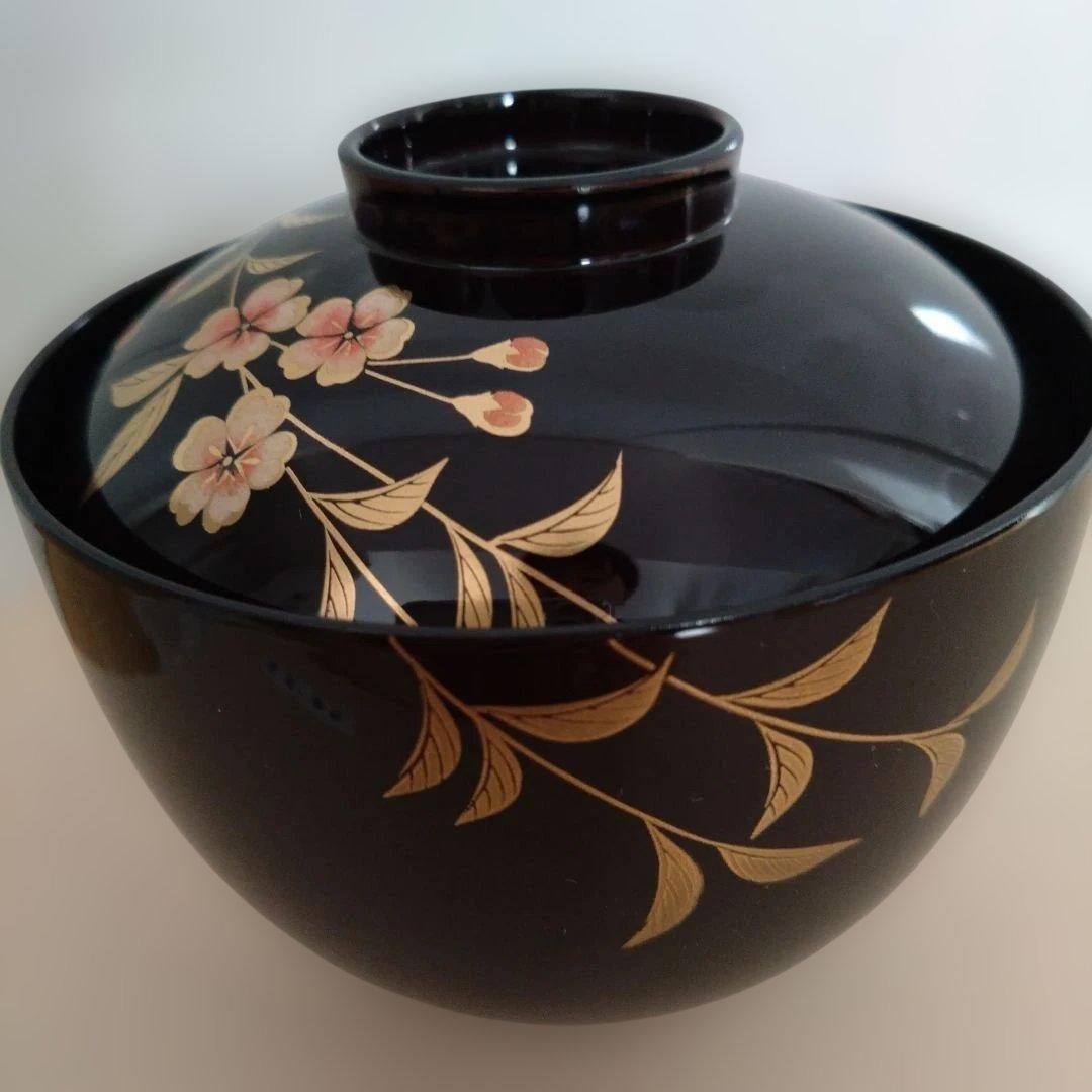 美品 山中塗円山椀 5個セット 桜模様 - メルカリ