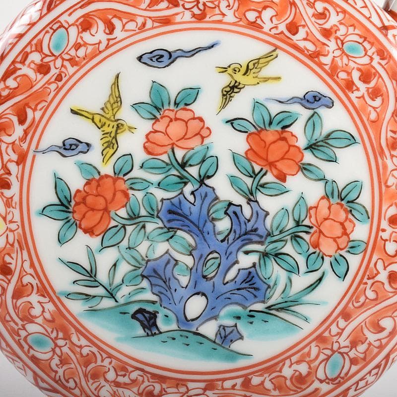 平安 渓仙造 扁壷色絵花鳥図 水注 共箱 M R5047 - メルカリ