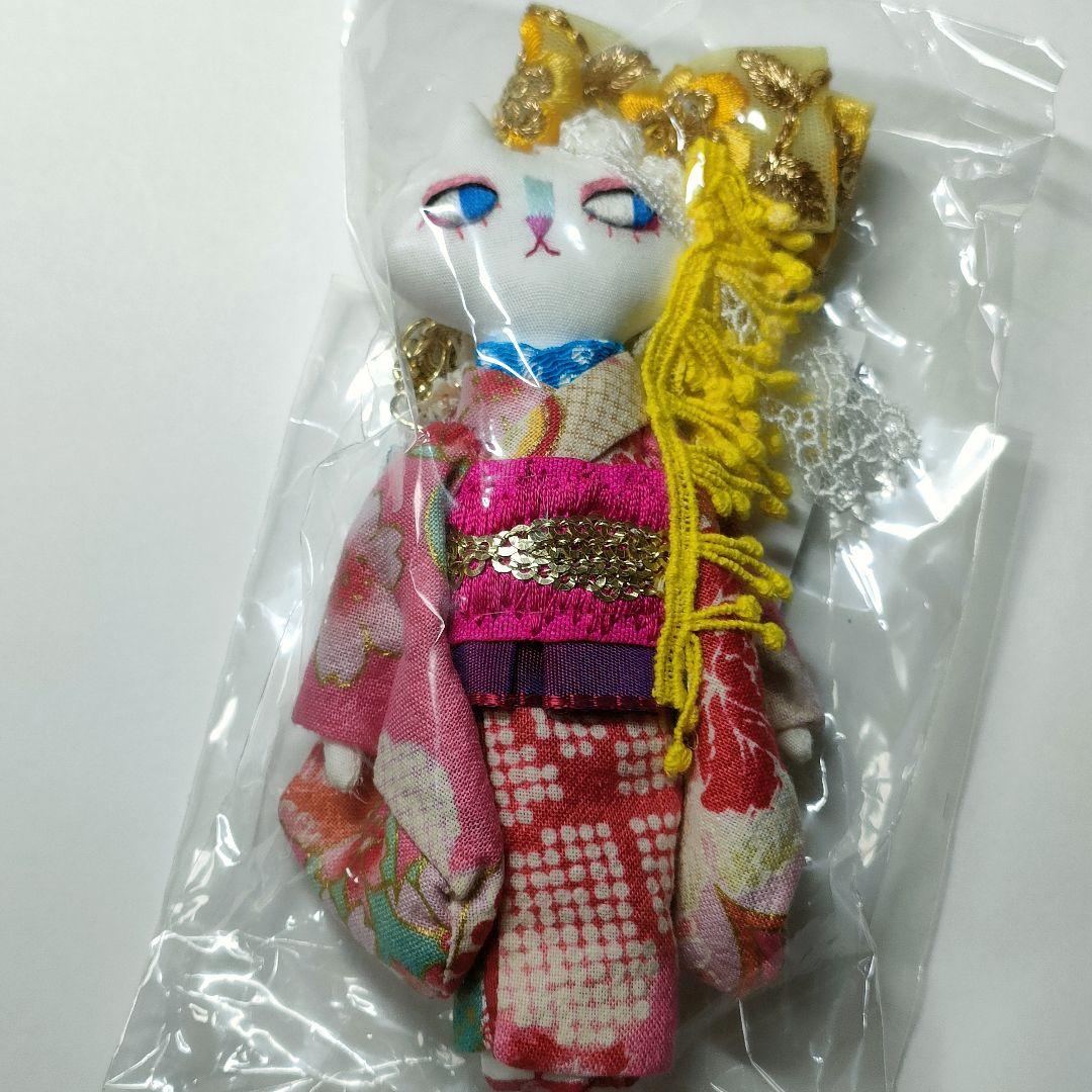 上村久美 猫の人形gazet（ガゼット）着物 通常サイズバッグチャーム