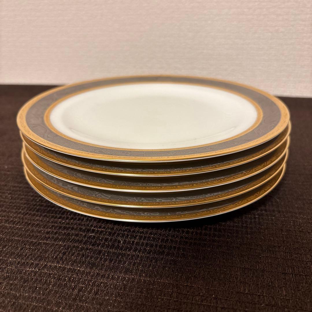大倉陶園　白金金蝕唐草葡萄　デザートプレート　20.5cm