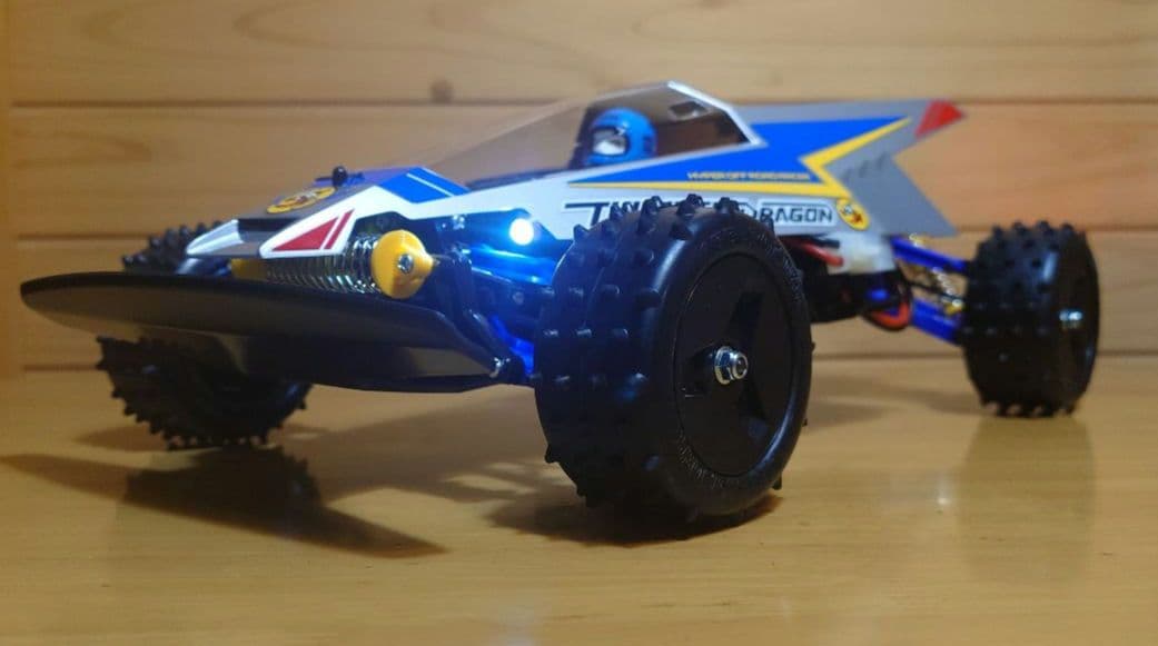 タミヤ電動RCカーNo.158サンダードラゴンLEDライト付プロポ…完成品