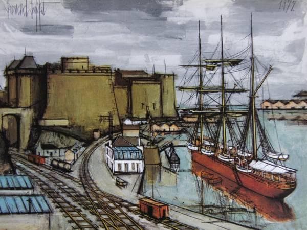 ベルナール・ビュッフェ「Brest,le chateau」希少画集の額装画 - メルカリ