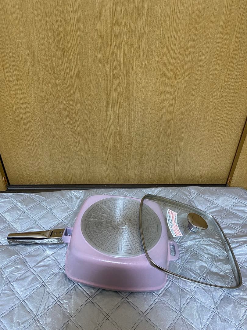 kururu様ご専用追加分 新品アサヒ軽金属四角フライパン 蓋付25㎝ピンク