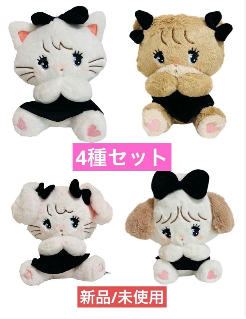 mikko charactersBLACK RIBBON BIGぬいぐるみ4種 - メルカリ