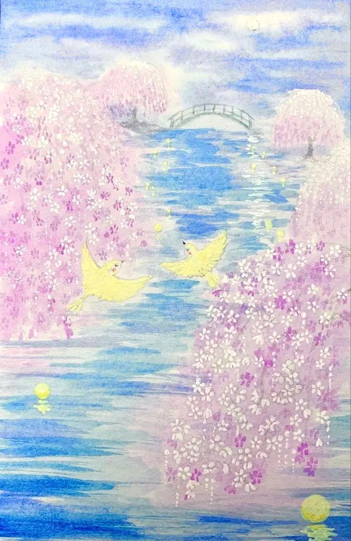 みみ様専用春の水彩画 夢の夜桜 値段は※900円です - メルカリ