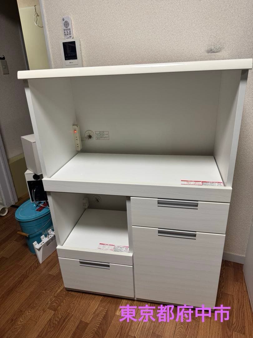 ニトリ　レンジ台　カップボード　キッチン収納　白 ニトリ（NITORI） 鏡面仕様レンジ台（幅60cmcm NA）食器棚 カップ