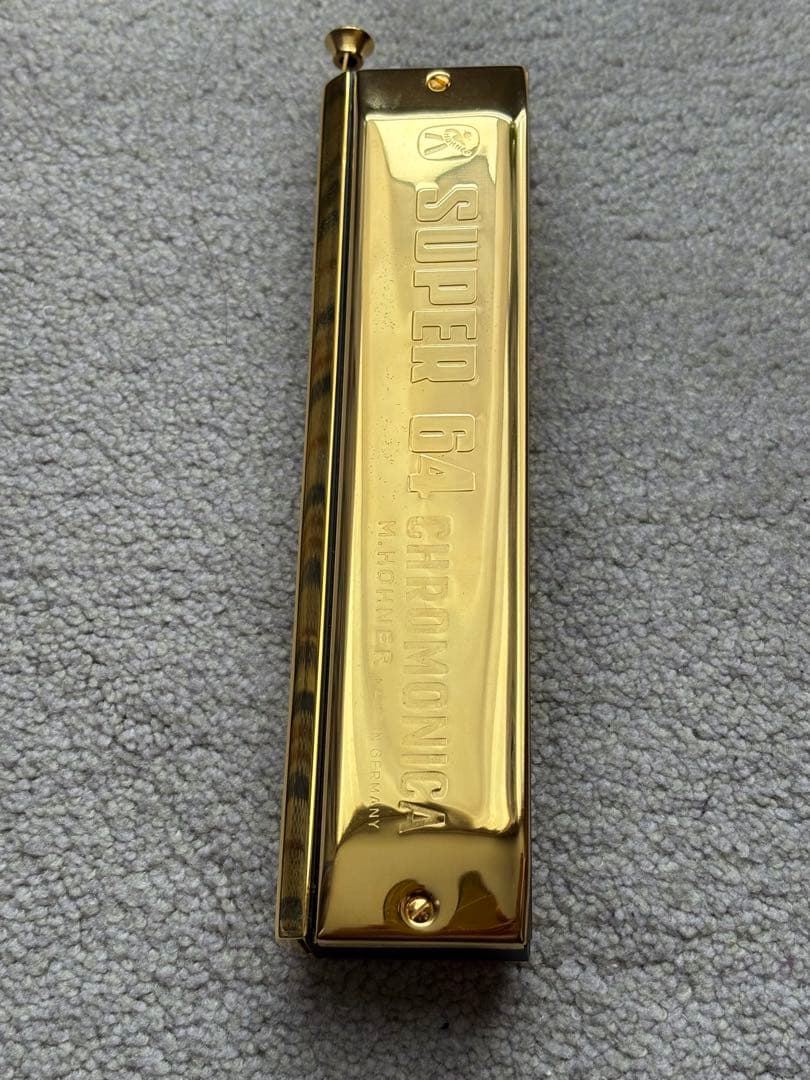 Hohner Super 64 Chromonica Harmonica Gold Finish with Case Unused
