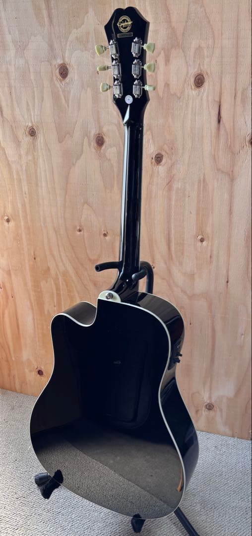 トップ単板 Epiphone FT-350SCE ブラック ペグ換装品
