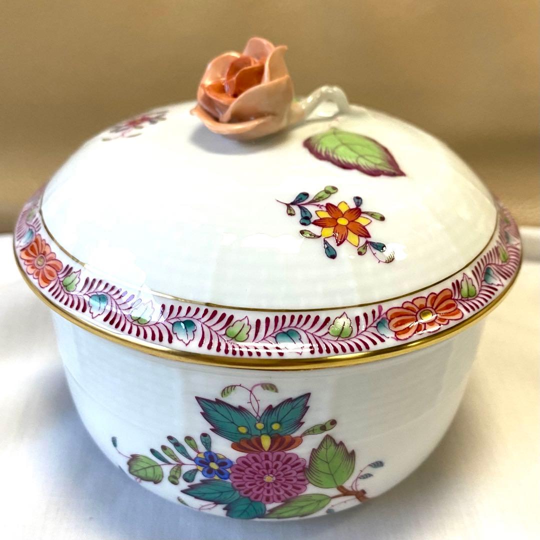1.美品☆ヘレンド☆薔薇☆大きめボンボニエール ヘレンド ウィーンの薔薇 ボンボニエール VRH-6035 | 洋食器のSohbi