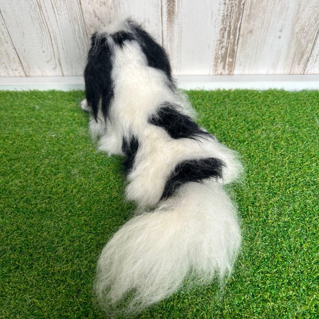 ☆即購入可能です。羊毛フェルト【狆 伏せポーズ】犬 ハンドメイド