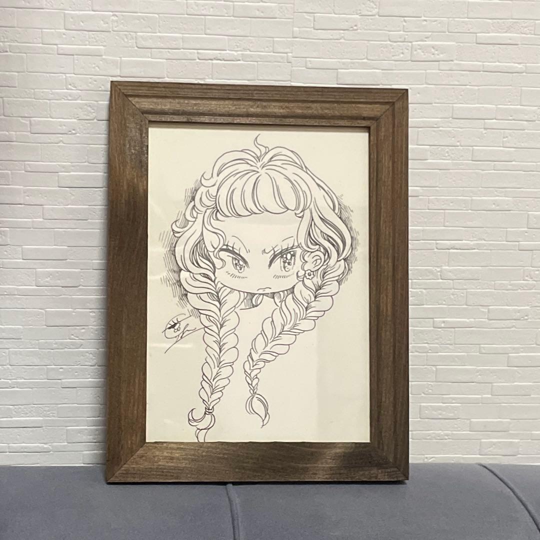 せきやゆりえ　おんなのこ　ペン画　原画 イラストレーターせきやゆりえによる初の原画個展「キラキラおめめの