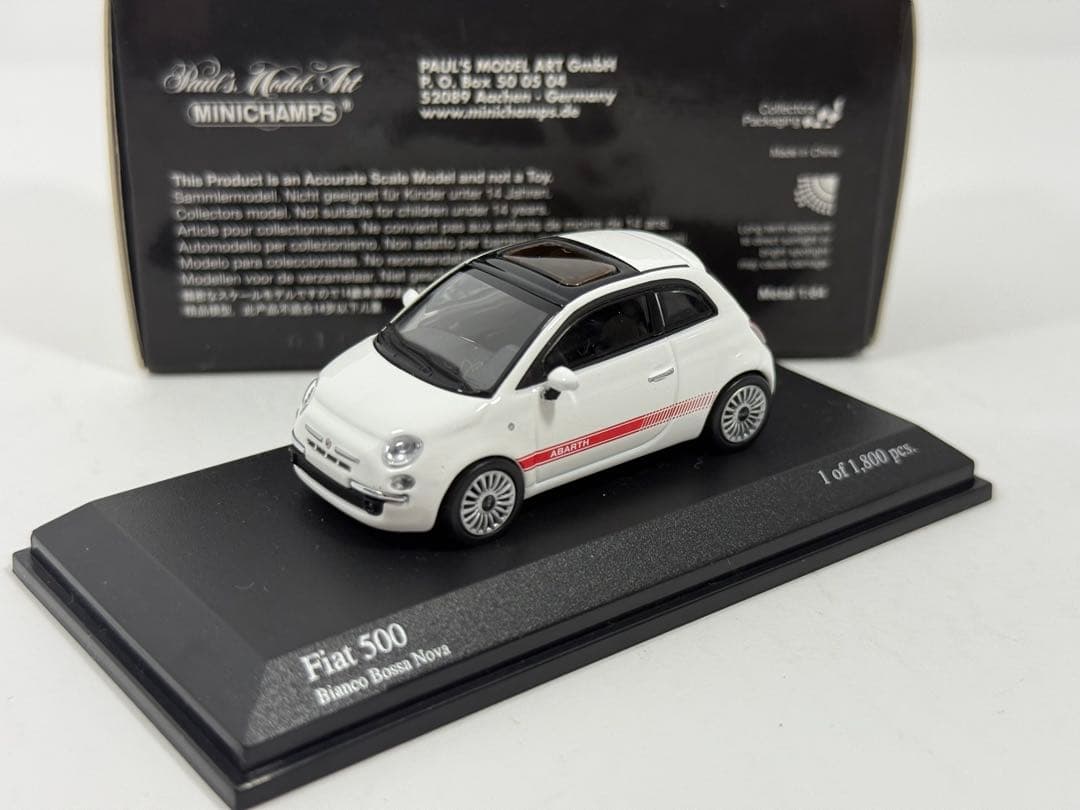 1/43 フィアット 500 アバルト 2007 白 Fiat Abarth Amazon | TSM MODEL 1/43 フィアット 500 アバルト Assetto Corse