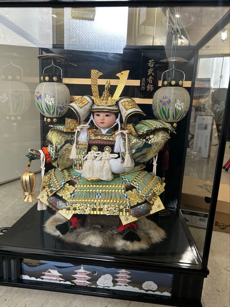 若武者飾り　人形 楽天市場】送料無料 東玉作 五月人形 6号ガラスケース入り武者飾り