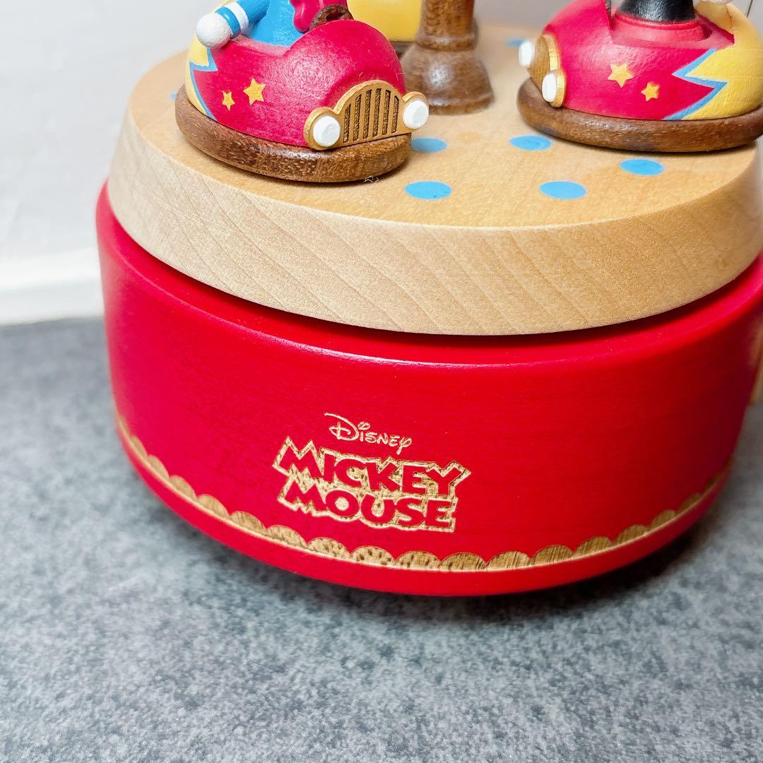 極美品 ディズニー 木製からくりオルゴール ミッキー ドナルド