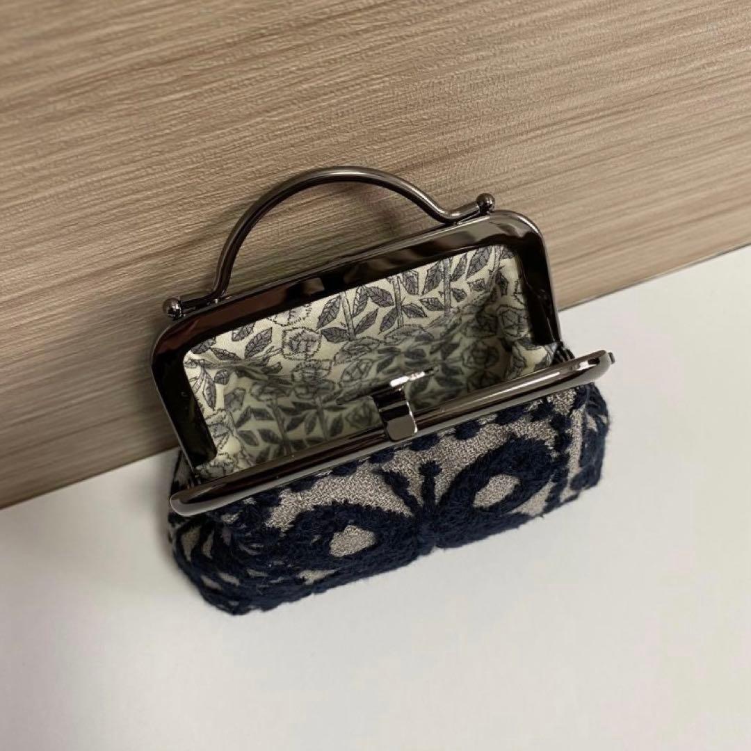 ミナペルホネン 押し口がま口ポーチ ハンドメイド forest tile - メルカリ