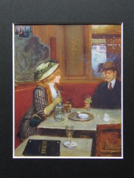 Jean Beraud、Scene de Bistro、希少画集より、新品額装付 Bistro、希少画集より、新品額装付 Beraud、Scene Jean de
