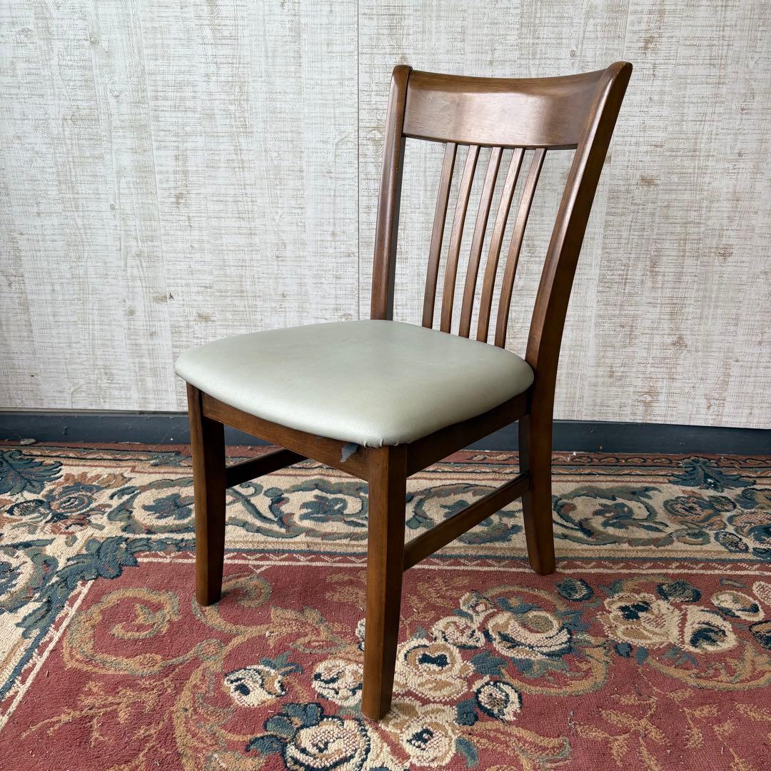 ④ 昭和レトロ カリモク ダイニングチェア 木製椅子 古家具 グレー ビンテージ COLONIAL（カリモク家具） カリモク家具 CC1834 CC1834NK 食堂椅子 肘