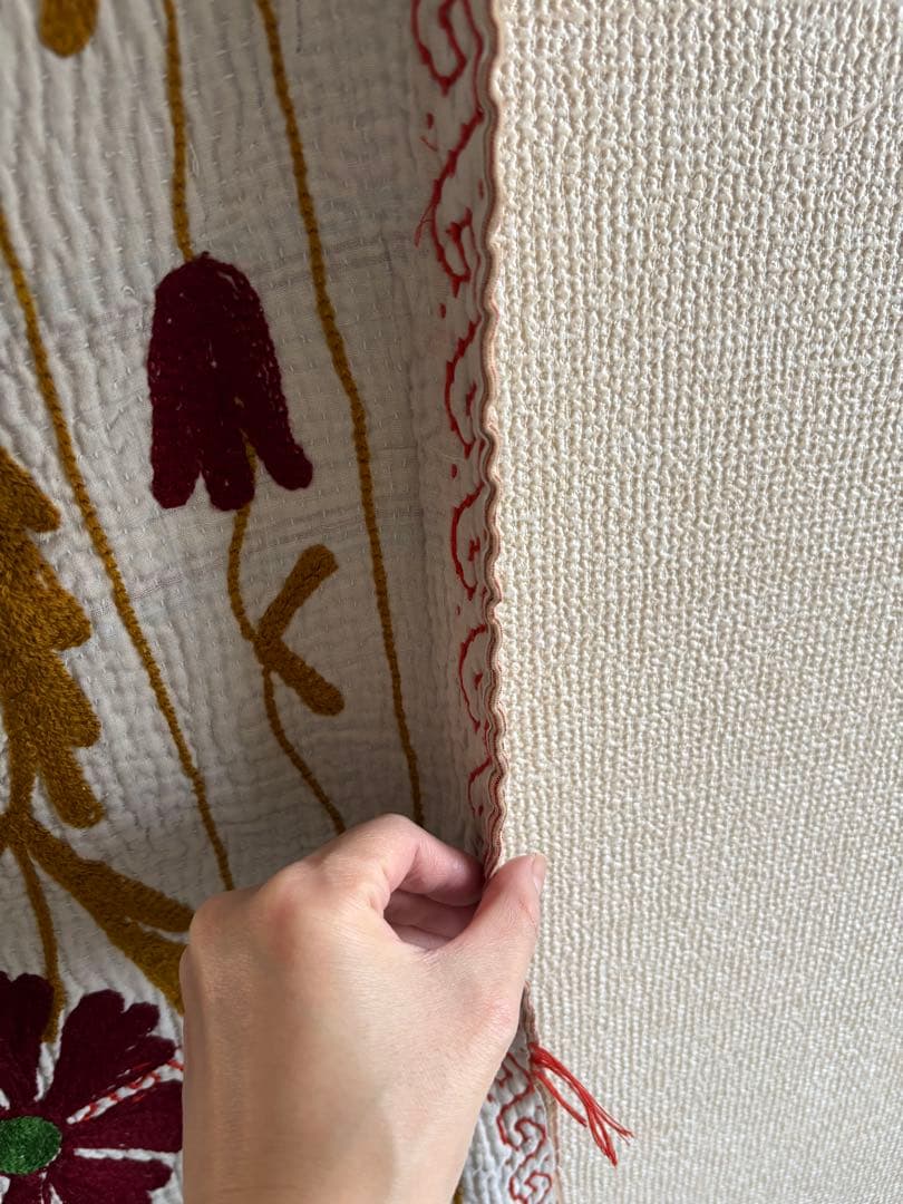 最終価格』スザニ刺繍カンタキルト スザニ刺繍 ヴィンテージ インド