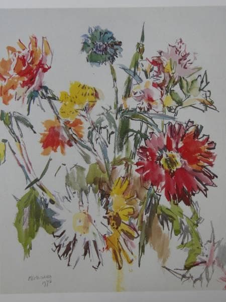 Oskar Kokoschka、Flowers、希少な額装用画集より、新品額装付 Oskar Kokoschka - Flowers in a Garden - The Metropolitan Museum of Art