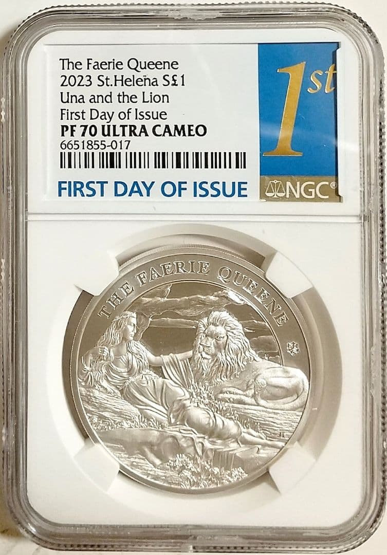 2023 フェアリークイーン ウナとライオン 1オンス 銀貨 NGC PF70