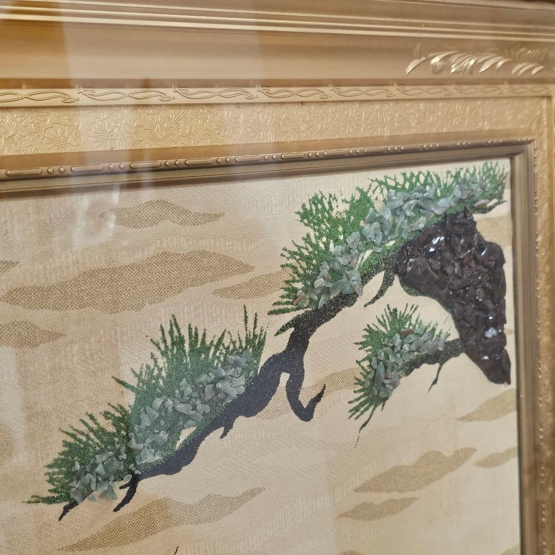 天然石画 松竹梅 JTA認定 山梨貴石画 大型額装 和風壁掛け - メルカリ