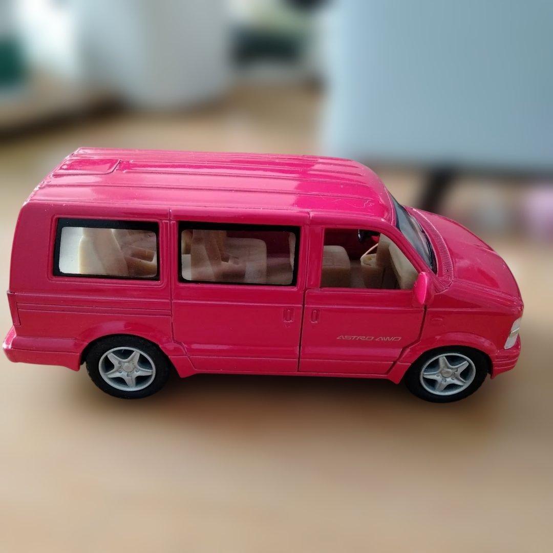 シボレーアストロバン赤プルバックミニカーAstroVan 1/38アメ車2001