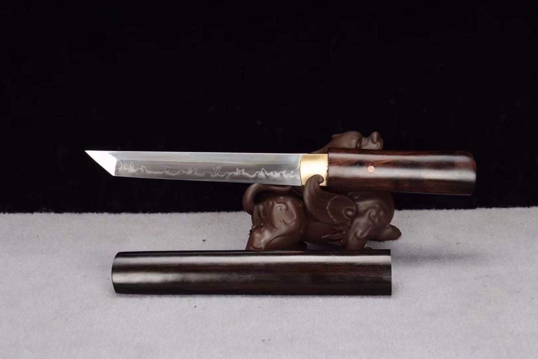 黒檀 焼刃 小猟刀 武具刀装具日本刀模造刀 肋差 短刀