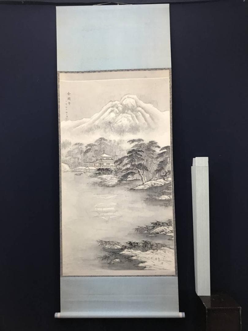 作者不詳/山水図/金閣寺/雪景金閣寺図/掛軸/名家伝来/AC-265 - メルカリ