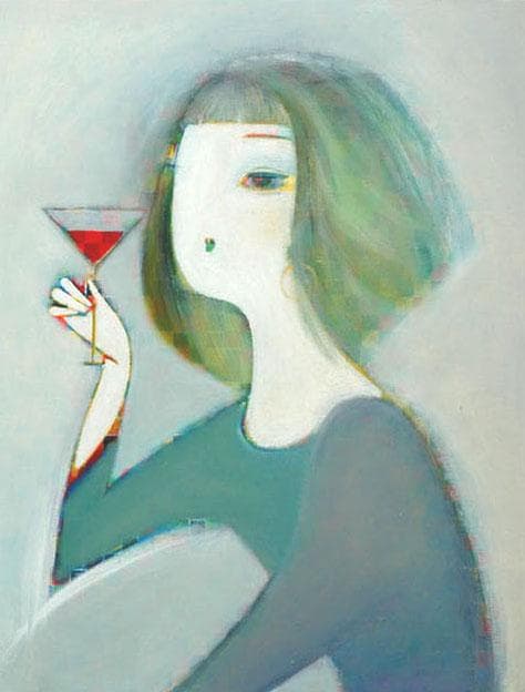 絵画 インテリア 額付( 黒 ) 油絵 F6-050313 人物 女性像