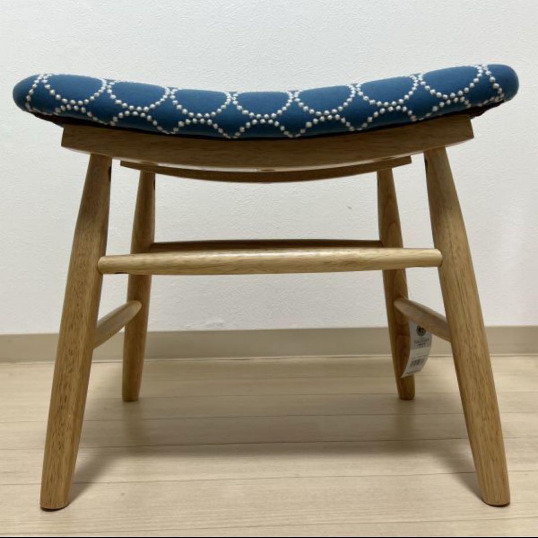 ミナペルホネン スツール タンバリン 丸脚 【ブルー/イエロー】 椅子