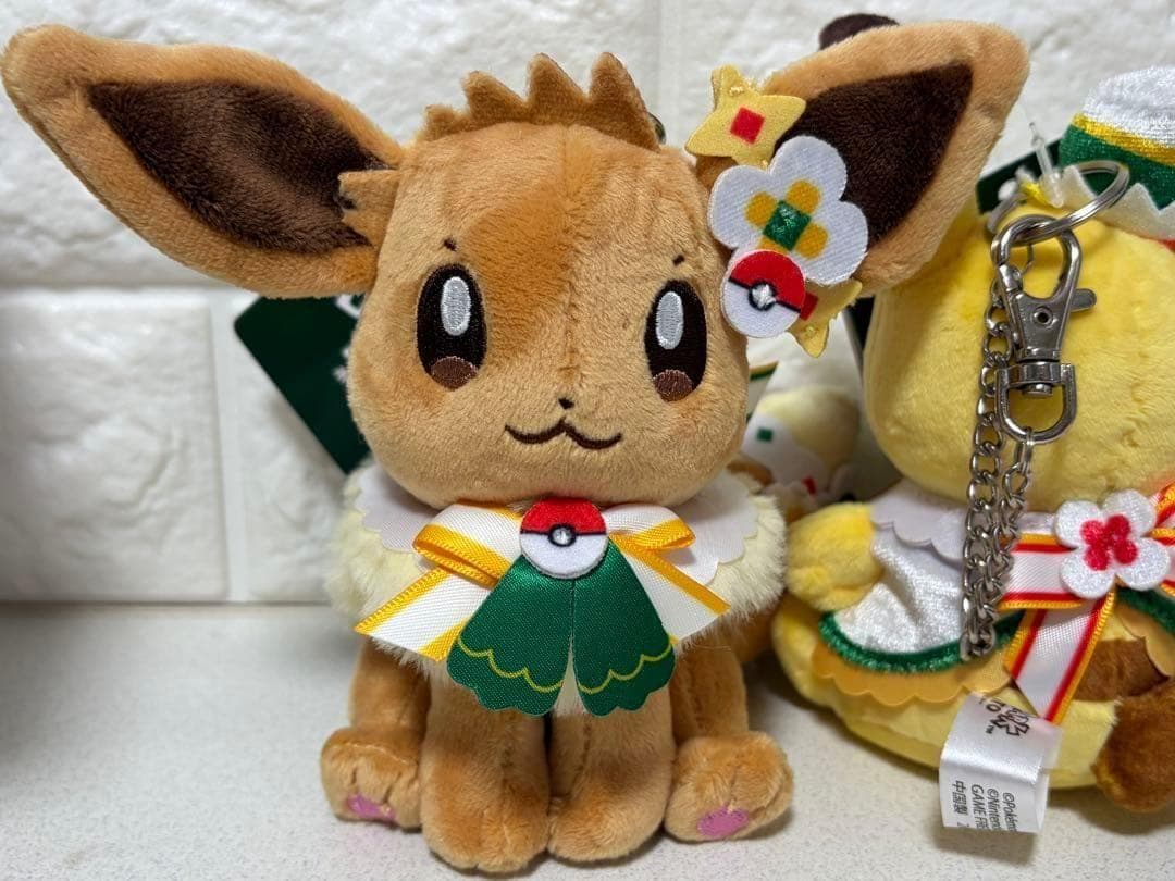 顔厳選】ピカチュウ イーブイ ぬいぐるみ キーホルダー ポケパーク