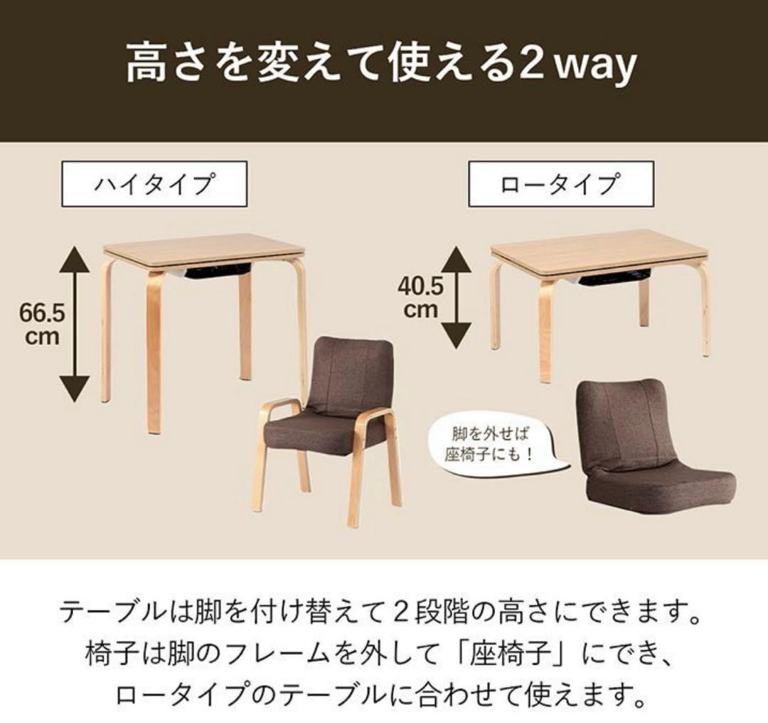 パーソナルコタツ2点セット 70x50 - メルカリ