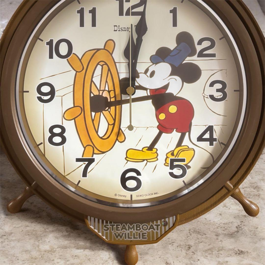 SEIKO Disney ミッキーマウス 蒸気船ウィリー 掛け時計 電波時計 セイコー×蒸気船ウィリーの掛け時計が数量限定発売。1928年に