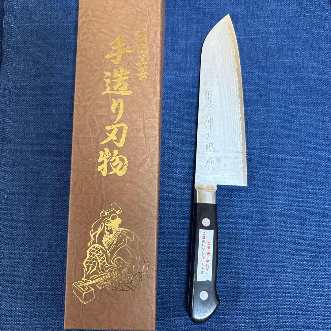 白雲上作 Ｖ金10号口金付積層〈M107〉新品未使用三徳包丁170mm 白雲上作 | 三木刃物製作所