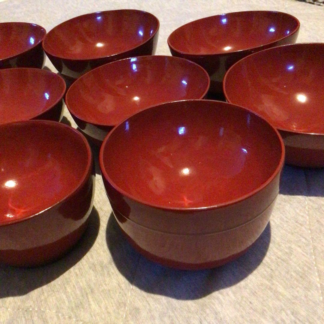 赤漆塗底厚お椀色々蔵から発見昭和初期大正明治レトロ品！希少！