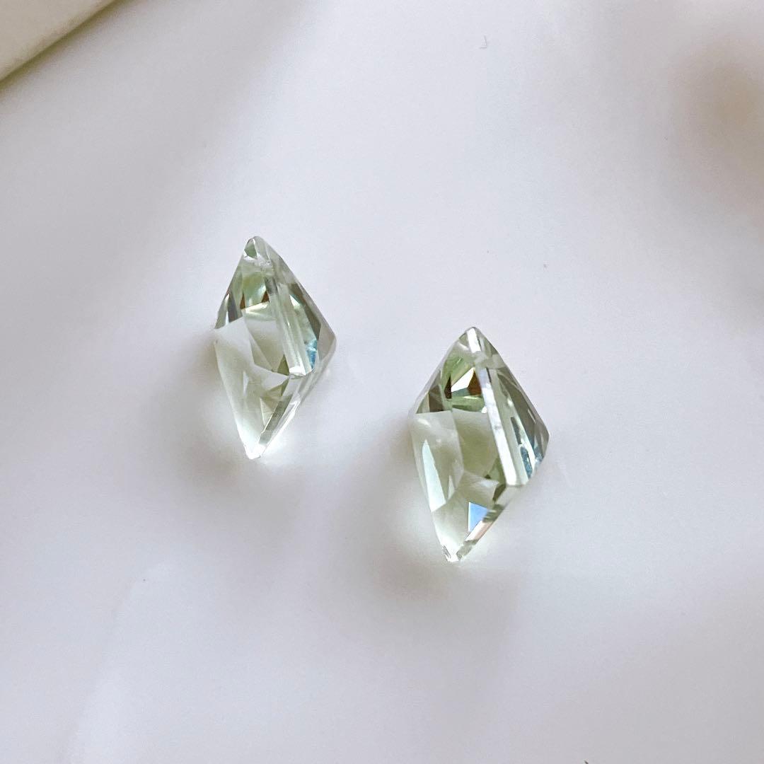 じばにゃん様専用◇切子カービング水晶×ブルーダイヤピアス✧silver925