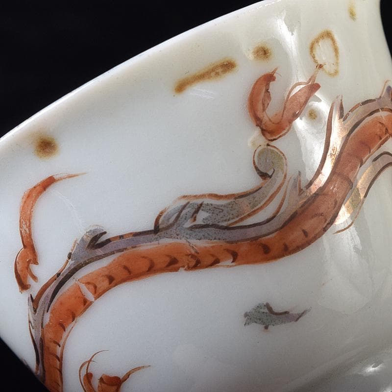 中国 南京赤絵 雲龍文 煎茶碗 五客 時代箱付 D R8753 - メルカリ