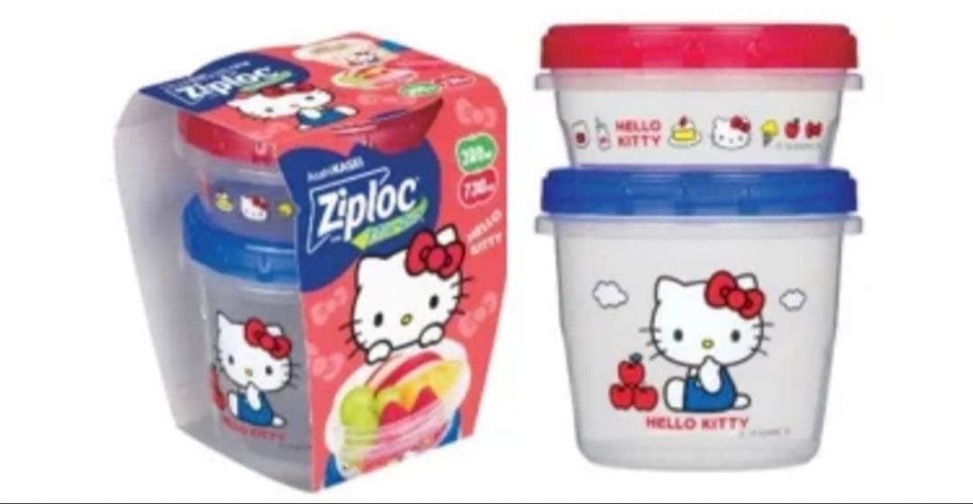 ジップロック コンテナ 限定 キティ スクリューロック 300ml＆730ml