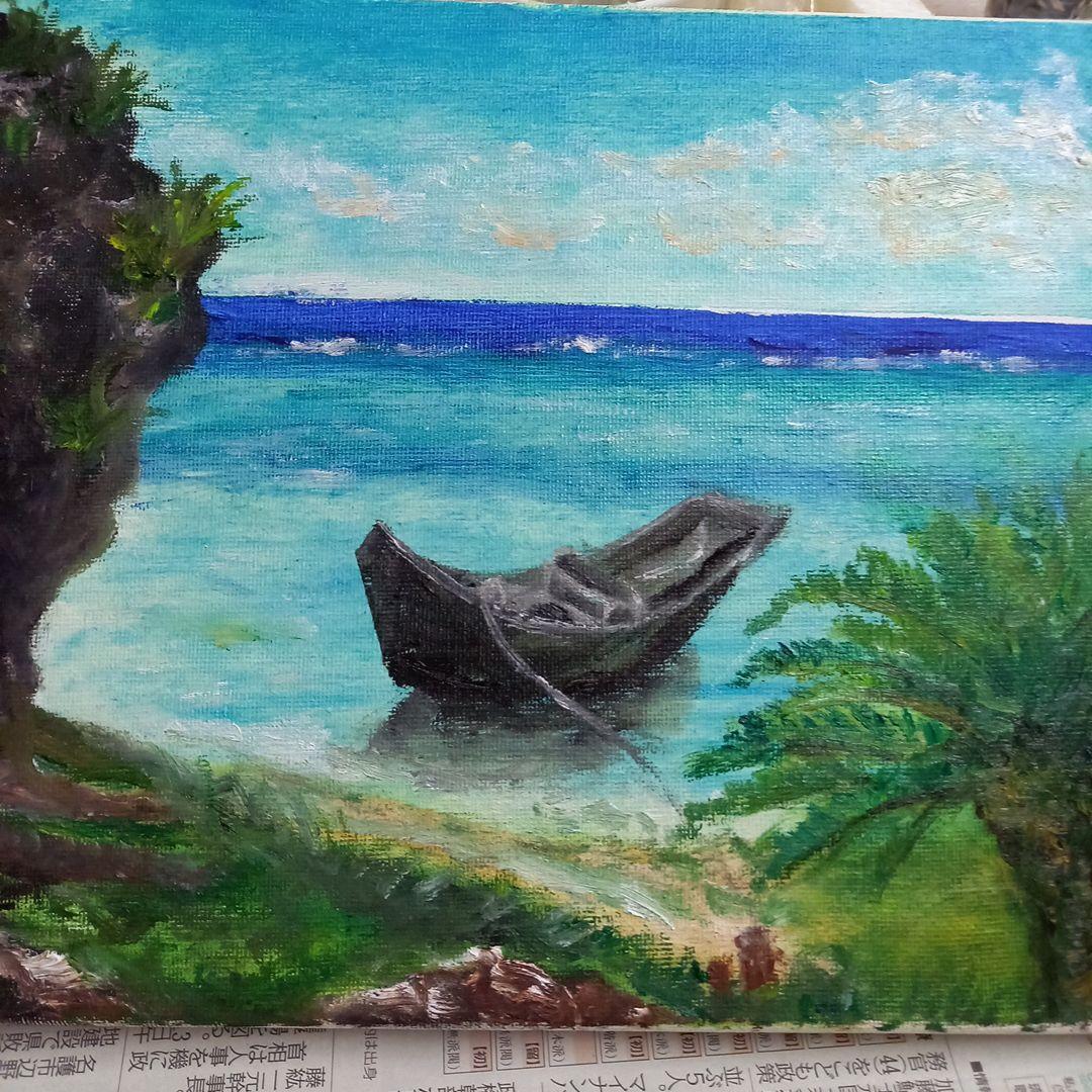 沖縄の海 油絵 F3 - メルカリ