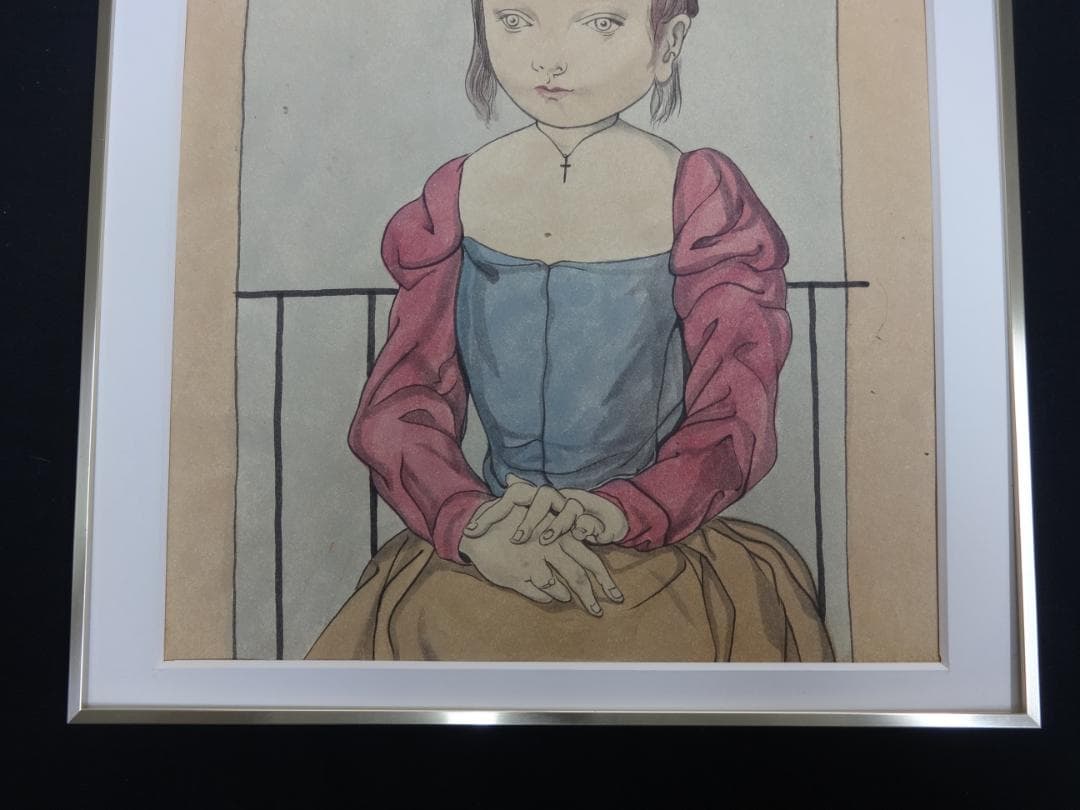 藤田嗣治 小さな家政婦 1963年頃 肉筆水彩画 紙本著色・レオナール