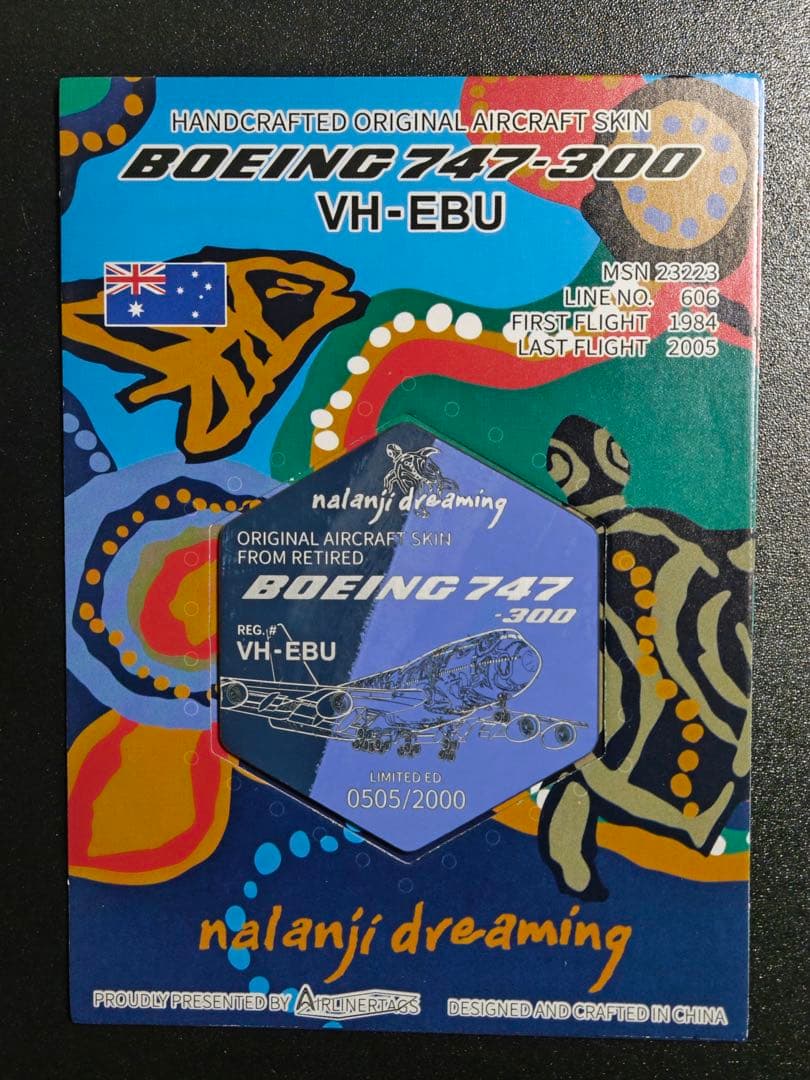 カンタス航空 Airlinertags B747-300 六角形カット 11-600x600.png