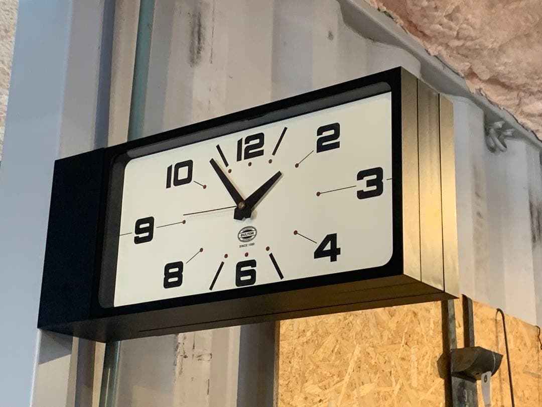ダルトン　ダブルフェイスクロックレクタングルH21-0362BK DULTON ONLINE SHOP | DOUBLE FACE CLOCK RECTANGLE BLACK(BLACK