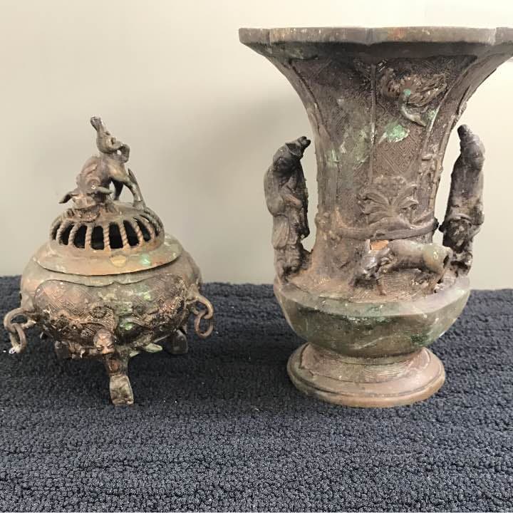 香炉，花入れ，佛具，骨董品 高岡銅器 香炉 | 松竹梅 月芳作 | 銅 | 喜泉堂