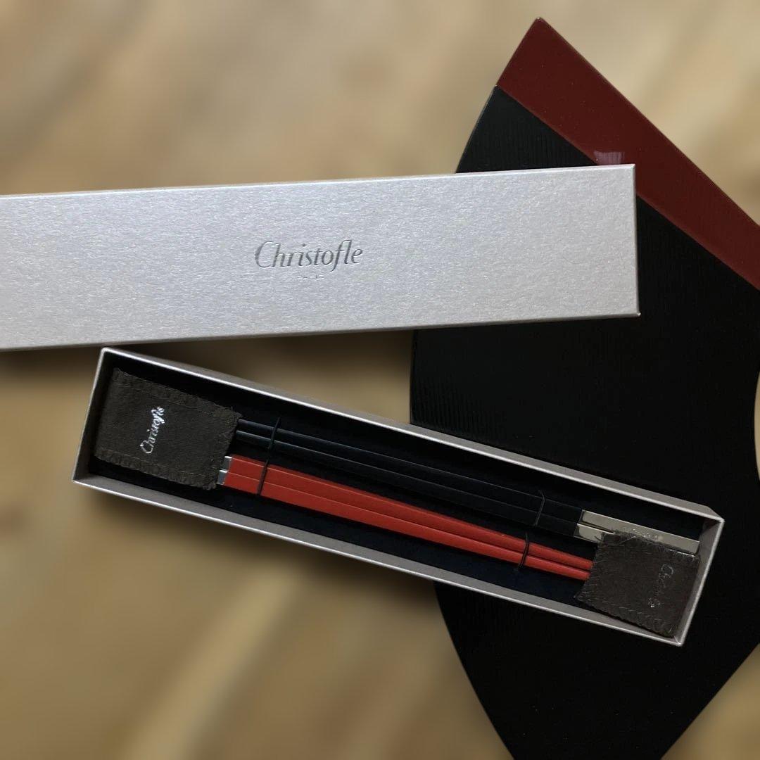 富*郎様 新品　Christofle 高級木製箸 2膳 ☆夫婦箸 名入れ【八角ふくろう】 桐箱入り 二膳セット 両親