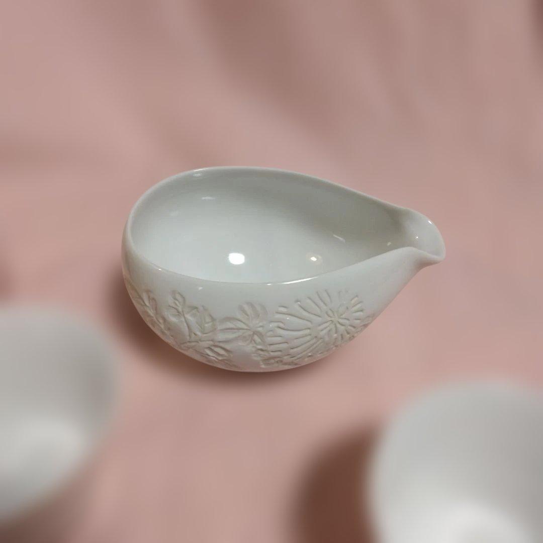 出石焼 永澤永山作 菊花刻白磁 煎茶器 - メルカリ