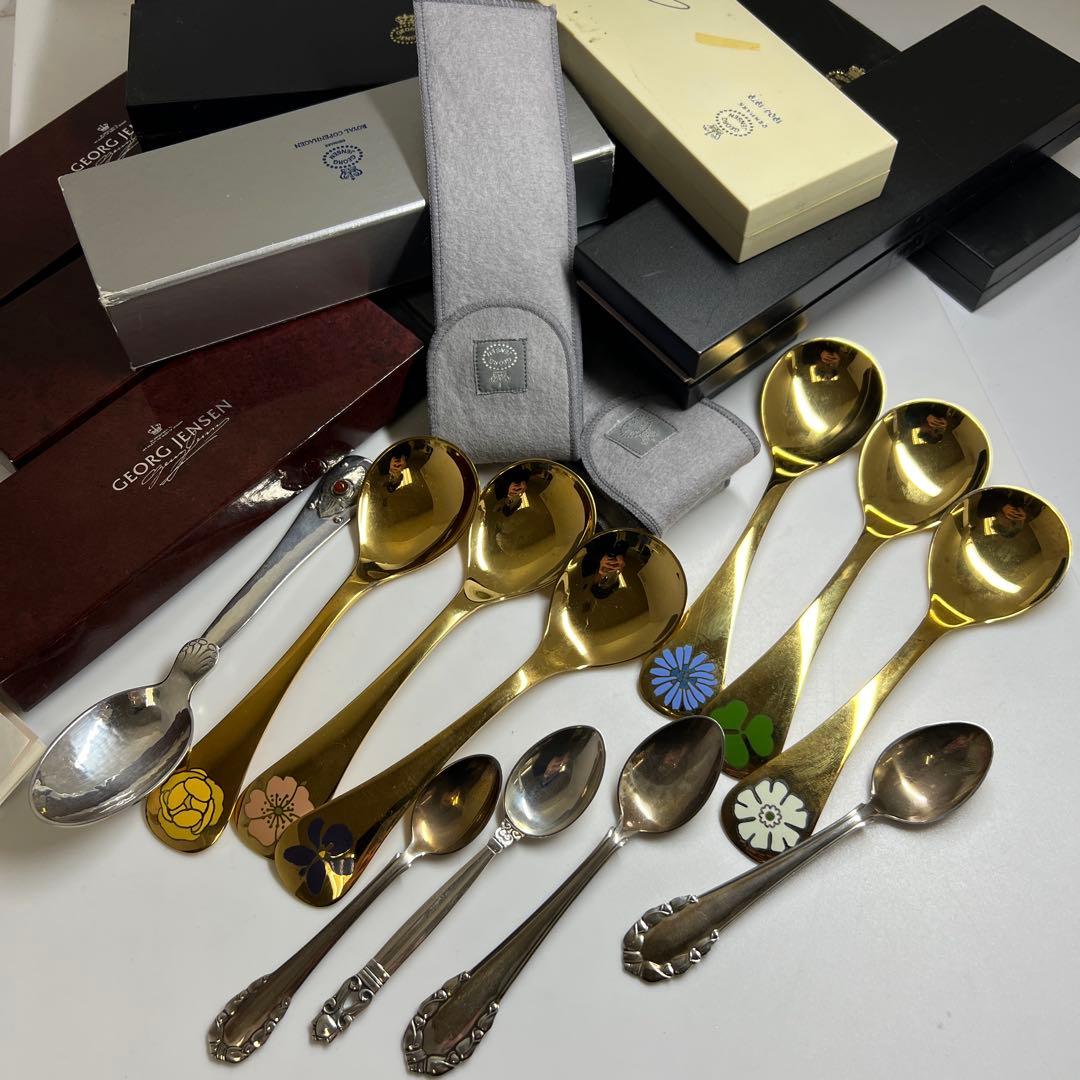 ジョージジェンセンsterling925 スプーン386g東な8-0201☆2F Georg Jensen（ジョージ ジェンセン） リリー・オブ・ザ・ヴァレー