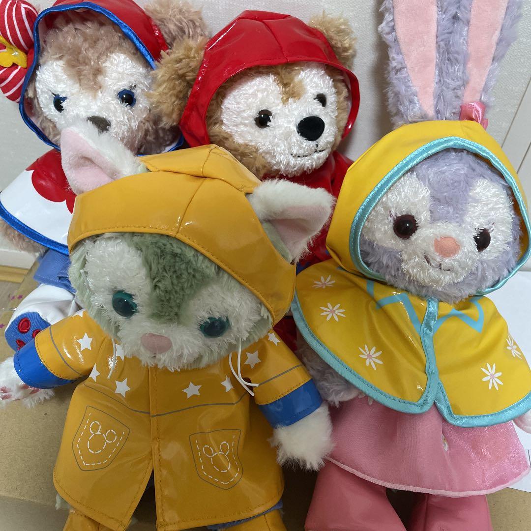 上海ディズニー　ぬいぐるみダッフィーフレンズレイコートセット レインコート姿のぬいぐるみコスチューム！東京ディズニーシー